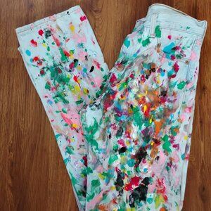 Vintage Levi's 501 Button Fly Painter Distressed Denim Blue Jeans 28x32